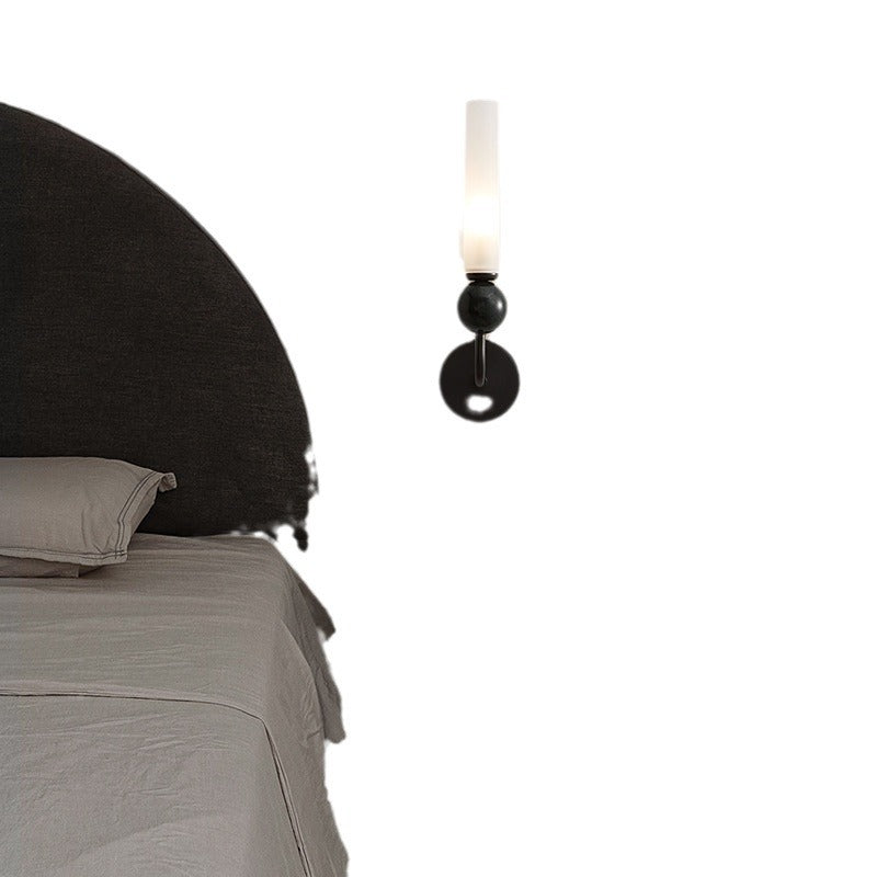 Contemporary Simplicity Copper Marble Ball Acrylic Cylinder Shade 1-Light Wall Sconce Lamp For Bedroom