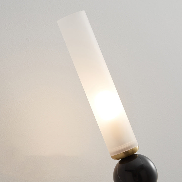Contemporary Simplicity Copper Marble Ball Acrylic Cylinder Shade 1-Light Wall Sconce Lamp For Bedroom