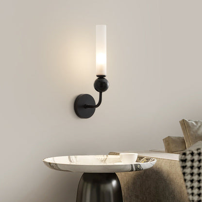 Contemporary Simplicity Copper Marble Ball Acrylic Cylinder Shade 1-Light Wall Sconce Lamp For Bedroom