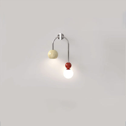 Contemporary Scandinavian Arc Iron Acrylic Ball Shade 1-Light Wall Sconce Lamp For Bedroom