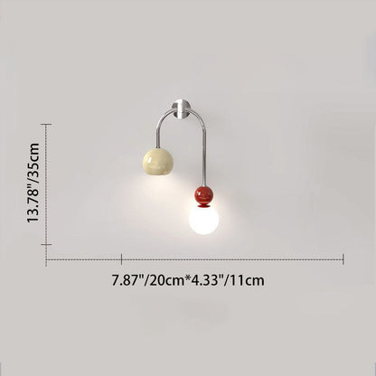Contemporary Scandinavian Arc Iron Acrylic Ball Shade 1-Light Wall Sconce Lamp For Bedroom