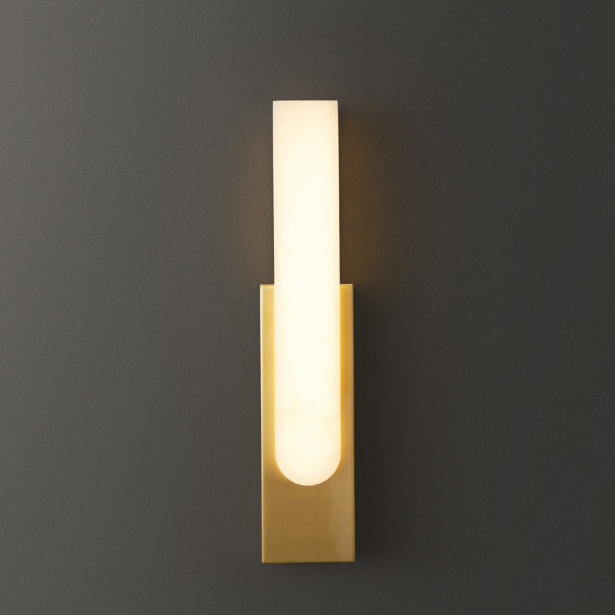 مصباح حائط LED بتصميم عمودي فاخر معاصر مصنوع من الرخام المقلد لغرفة النوم 