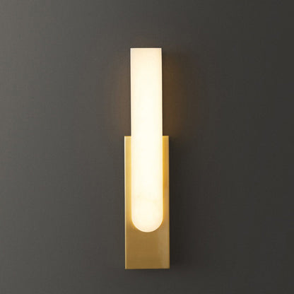مصباح حائط LED بتصميم عمودي فاخر معاصر مصنوع من الرخام المقلد لغرفة النوم 