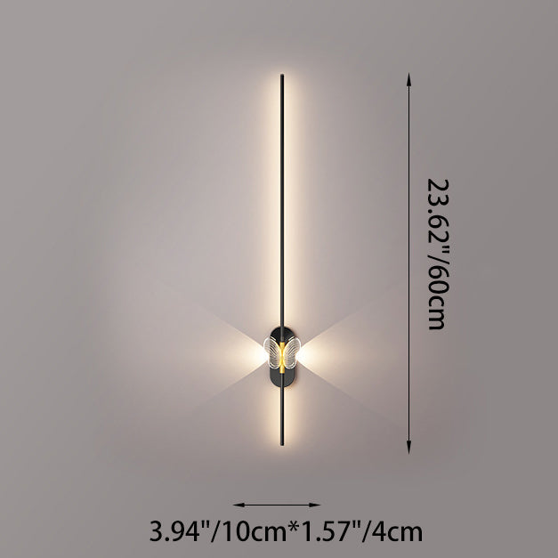 مصباح حائط LED بتصميم عصري بسيط من الحديد والألومنيوم بخط مستقيم لغرفة النوم 