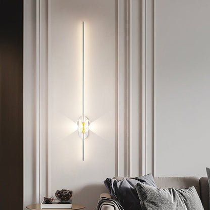 مصباح حائط LED بتصميم عصري بسيط من الحديد والألومنيوم بخط مستقيم لغرفة النوم 