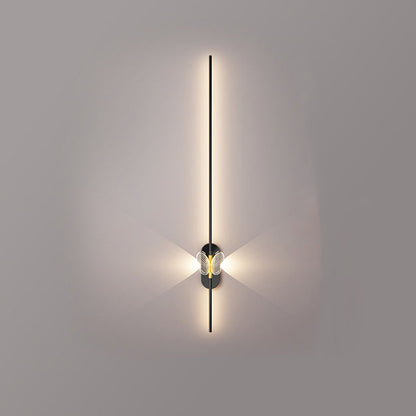 مصباح حائط LED بتصميم عصري بسيط من الحديد والألومنيوم بخط مستقيم لغرفة النوم 
