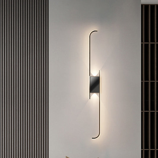 Modern Simplicity Silicone Arc Strip Iron Aluminum LED Wall Sconce Lamp For Bedroom