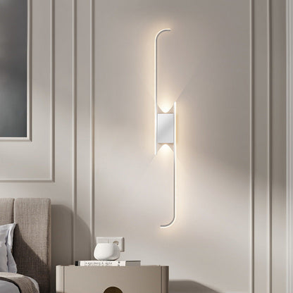 Modern Simplicity Silicone Arc Strip Iron Aluminum LED Wall Sconce Lamp For Bedroom