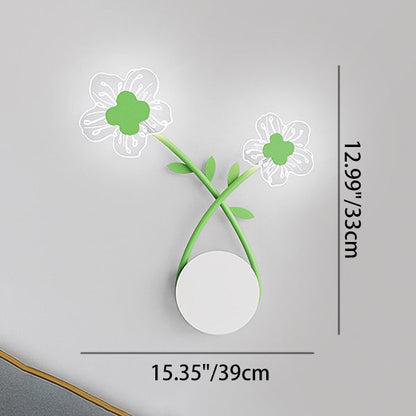 مصباح حائط LED بتصميم زهرة الورد الحديدي الحديث لغرفة النوم 