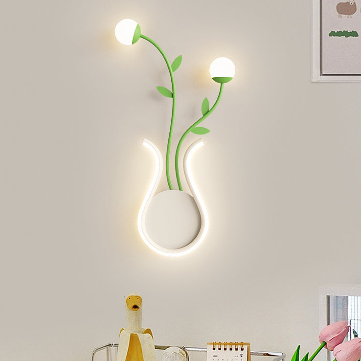 مصباح حائط LED بتصميم زهرة الورد الحديدي الحديث لغرفة النوم 