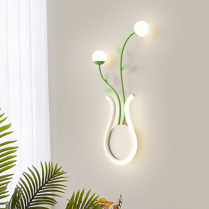 مصباح حائط LED بتصميم زهرة الورد الحديدي الحديث لغرفة النوم 