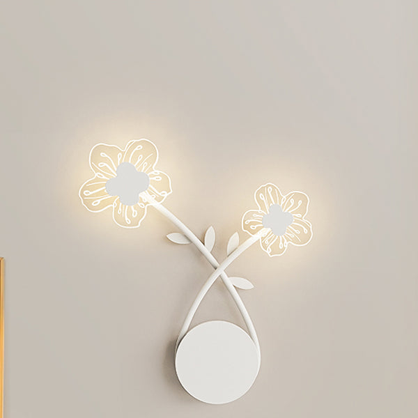 مصباح حائط LED بتصميم زهرة الورد الحديدي الحديث لغرفة النوم 