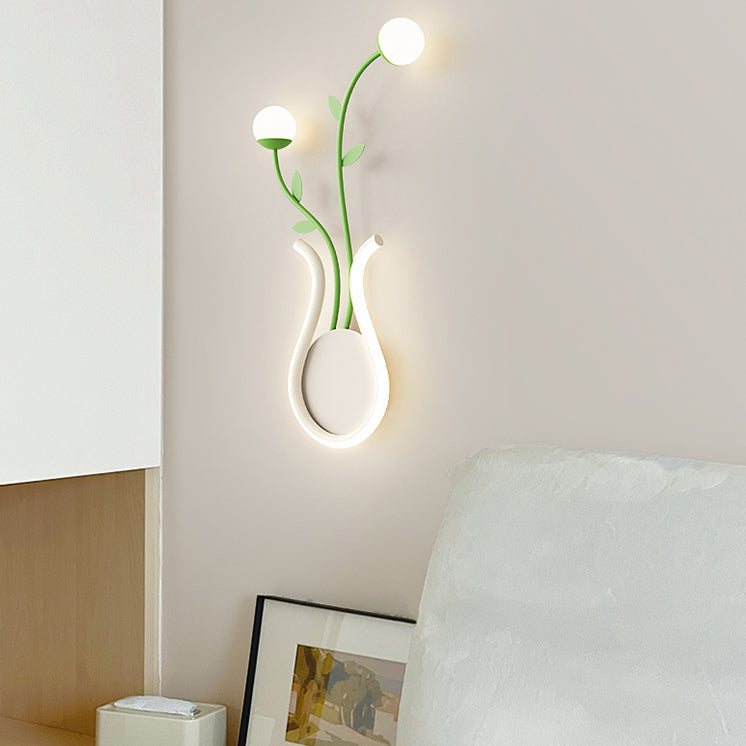 مصباح حائط LED بتصميم زهرة الورد الحديدي الحديث لغرفة النوم 