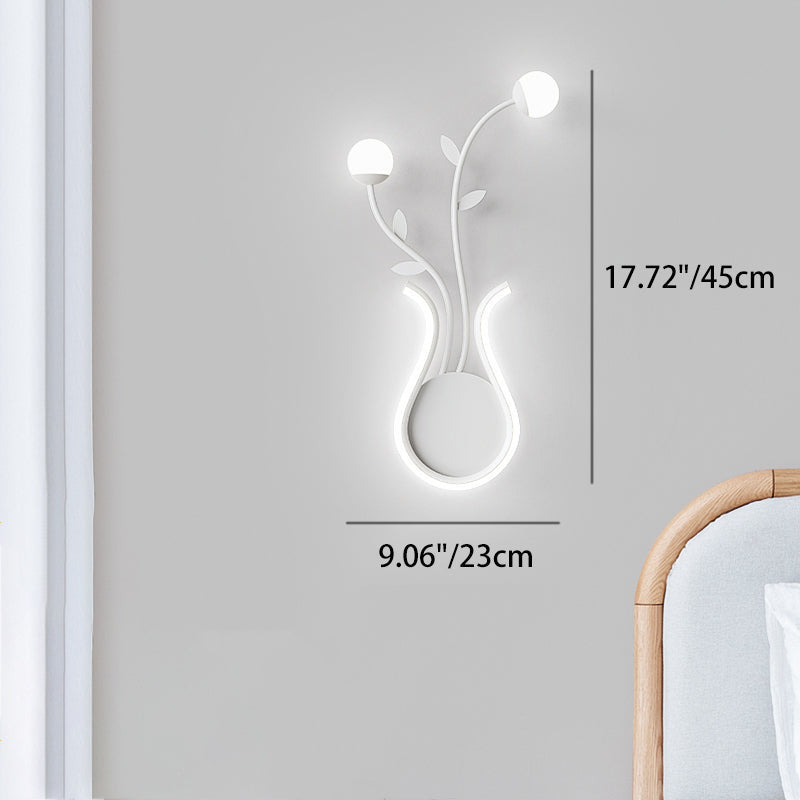 مصباح حائط LED بتصميم زهرة الورد الحديدي الحديث لغرفة النوم 