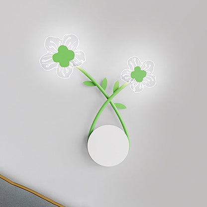 مصباح حائط LED بتصميم زهرة الورد الحديدي الحديث لغرفة النوم 