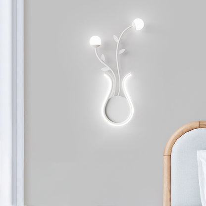 مصباح حائط LED بتصميم زهرة الورد الحديدي الحديث لغرفة النوم 