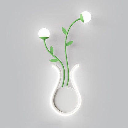 مصباح حائط LED بتصميم زهرة الورد الحديدي الحديث لغرفة النوم 