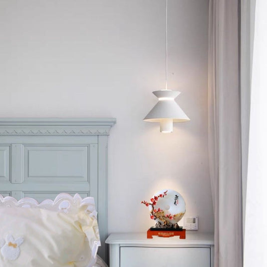 Contemporary Nordic Aluminum Iron Hourglass Shade LED Pendant Light For Bedroom