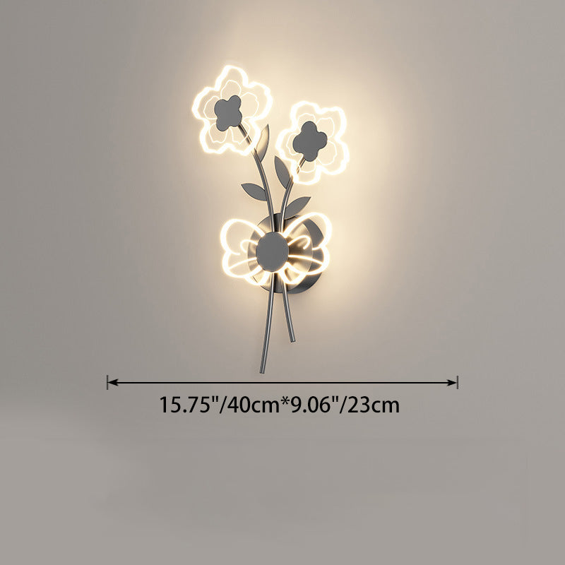 مصباح حائط LED بتصميم زهرة أكريليك حديدي عصري لغرفة النوم