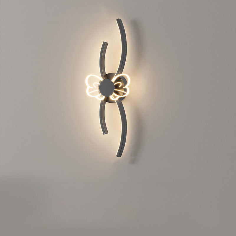 مصباح حائط LED بتصميم زهرة أكريليك حديدي عصري لغرفة النوم