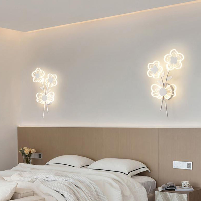 مصباح حائط LED بتصميم زهرة أكريليك حديدي عصري لغرفة النوم