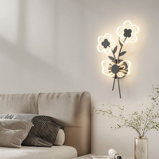 مصباح حائط LED بتصميم زهرة أكريليك حديدي عصري لغرفة النوم