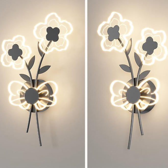 مصباح حائط LED بتصميم زهرة أكريليك حديدي عصري لغرفة النوم