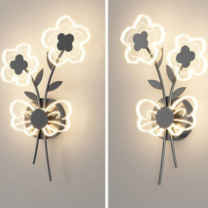 مصباح حائط LED بتصميم زهرة أكريليك حديدي عصري لغرفة النوم