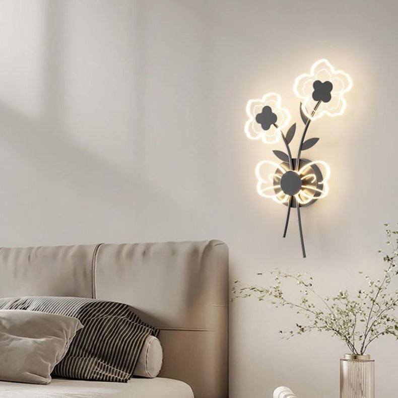 مصباح حائط LED بتصميم زهرة أكريليك حديدي عصري لغرفة النوم