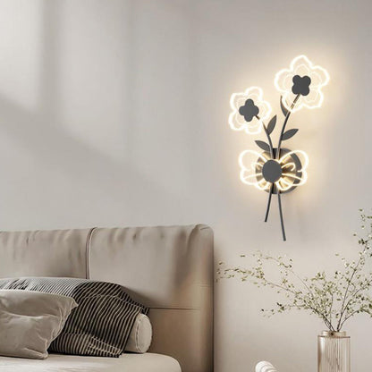 مصباح حائط LED بتصميم زهرة أكريليك حديدي عصري لغرفة النوم
