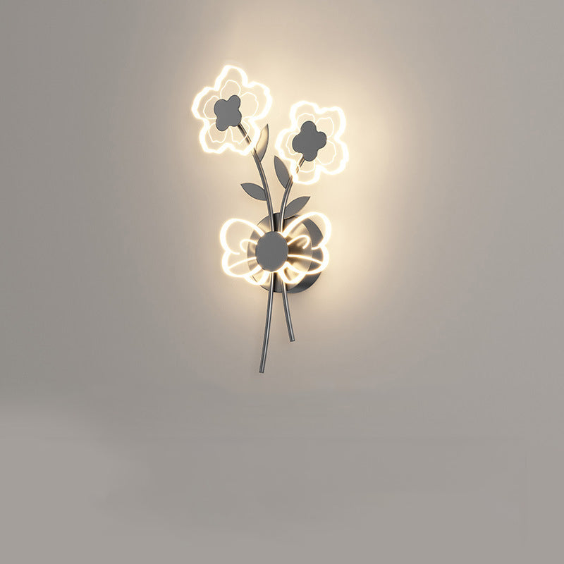 مصباح حائط LED بتصميم زهرة أكريليك حديدي عصري لغرفة النوم