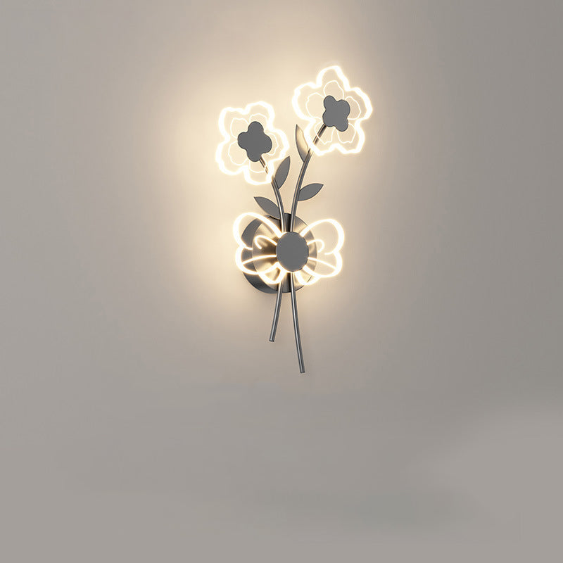 مصباح حائط LED بتصميم زهرة أكريليك حديدي عصري لغرفة النوم