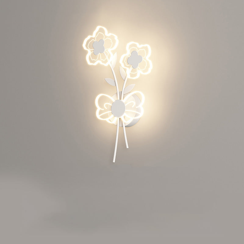 مصباح حائط LED بتصميم زهرة أكريليك حديدي عصري لغرفة النوم