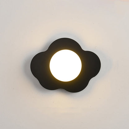 Contemporary Scandinavian Iron Flower Glass 1-Light Wall Sconce Lamp For Living Room