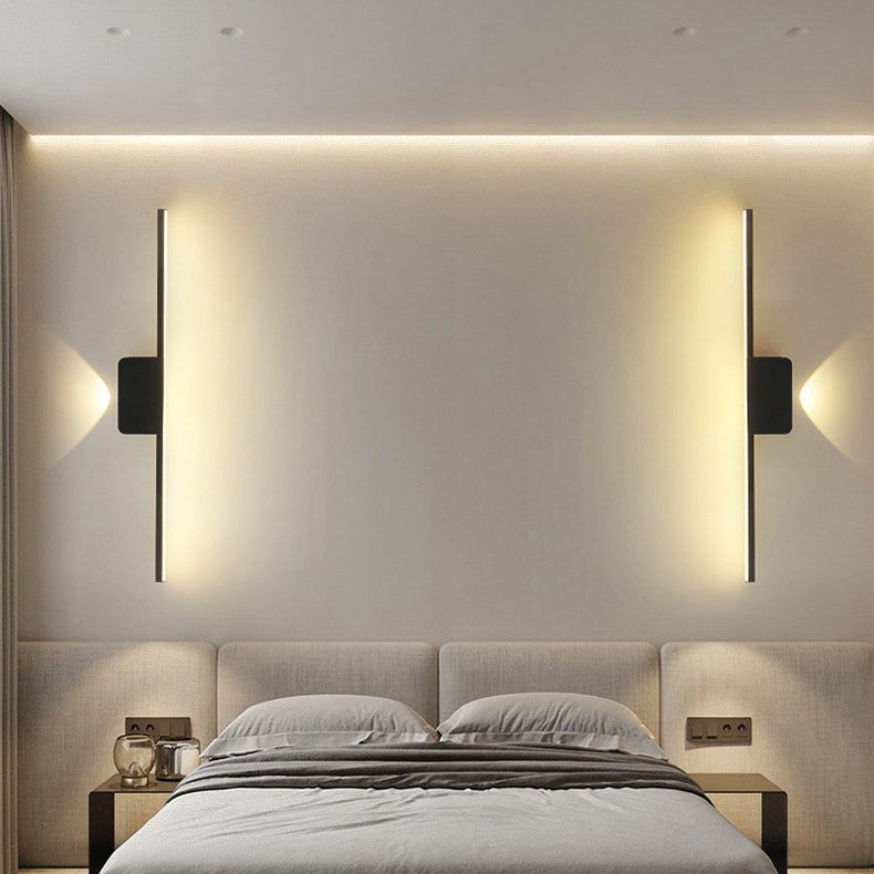 مصباح حائط LED بتصميم عصري بسيط مصنوع من شريط السيليكون والألومنيوم لغرفة المعيشة 