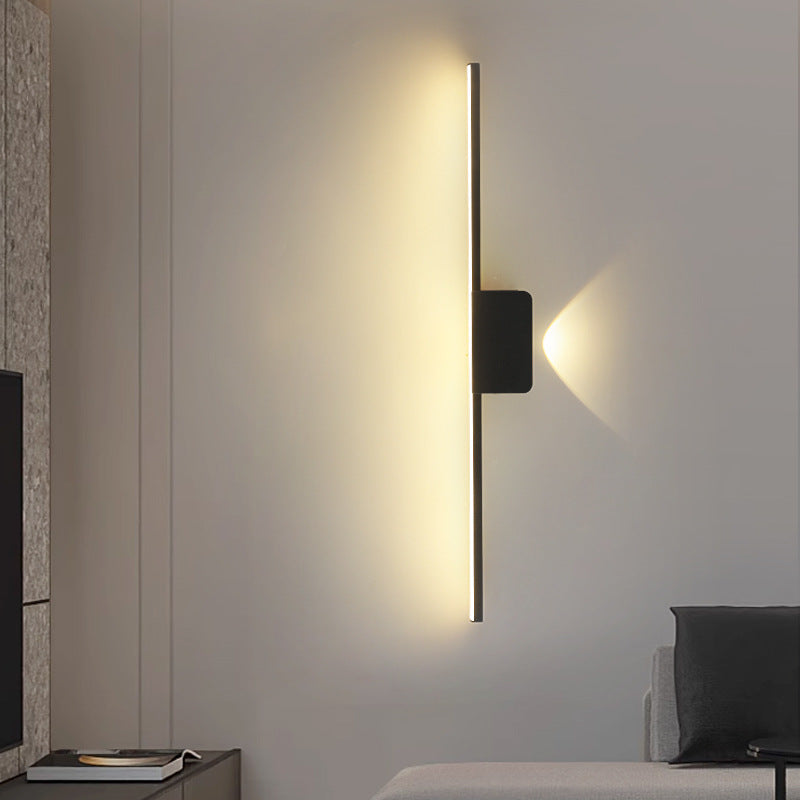 مصباح حائط LED بتصميم عصري بسيط مصنوع من شريط السيليكون والألومنيوم لغرفة المعيشة 
