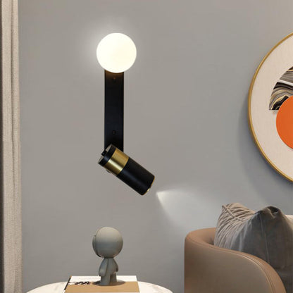 Contemporary Simplicity Iron Aluminum Cylinder 2-Light Rotatable Reading Light Spotlight Wall Sconce Lamp For Bedroom