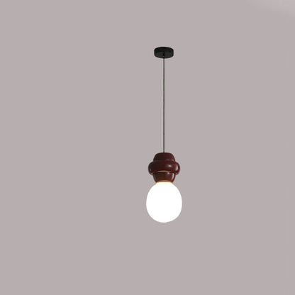 Contemporary Scandinavian Spherical Resin Glass 1-Light Pendant Light For Living Room