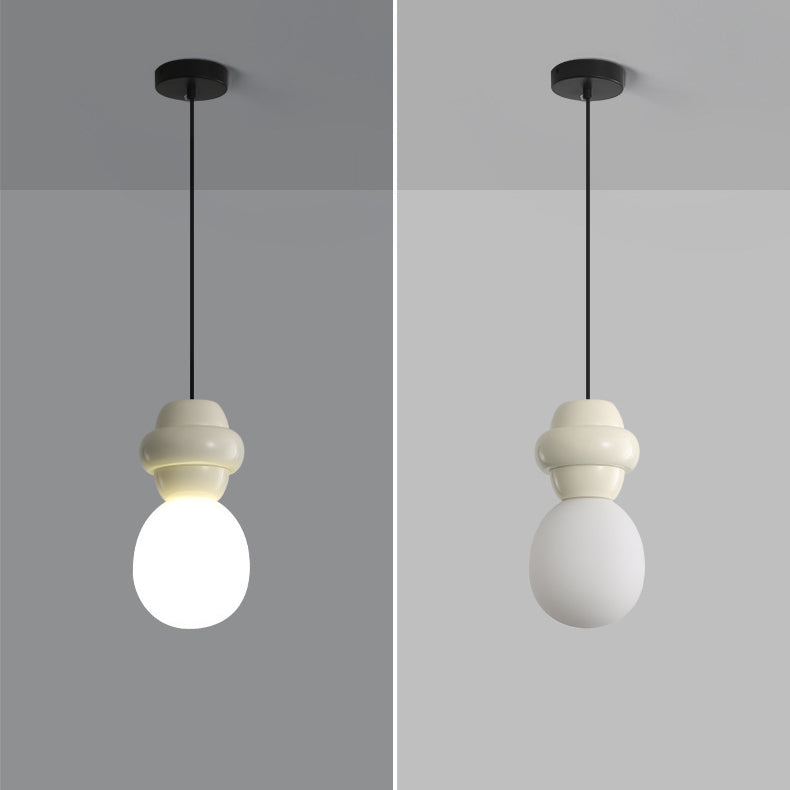 Contemporary Scandinavian Spherical Resin Glass 1-Light Pendant Light For Living Room