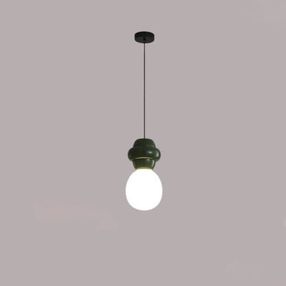 Contemporary Scandinavian Spherical Resin Glass 1-Light Pendant Light For Living Room