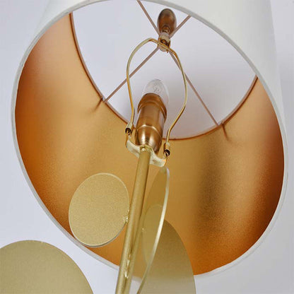 Contemporary Simplicity Fabric Cylinder Shade Marble Base 1-Light Table Lamp For Study