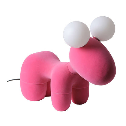 Contemporary Creative Cartoon Childlike Pony Plush Resin 2-Light Table Lamp For Bedroom