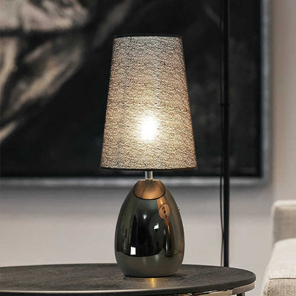 Contemporary Luxury Fabric Hardware Round 1-Light Table Lamp For Bedroom