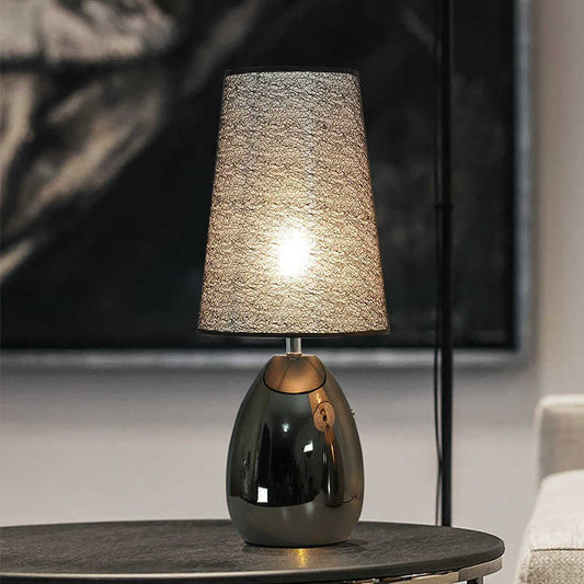 Contemporary Luxury Fabric Hardware Round 1-Light Table Lamp For Bedroom