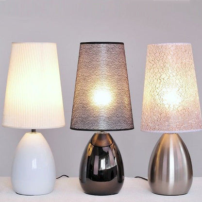 Contemporary Luxury Fabric Hardware Round 1-Light Table Lamp For Bedroom