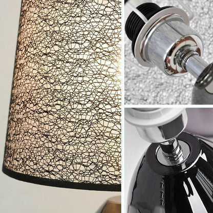 Contemporary Luxury Fabric Hardware Round 1-Light Table Lamp For Bedroom
