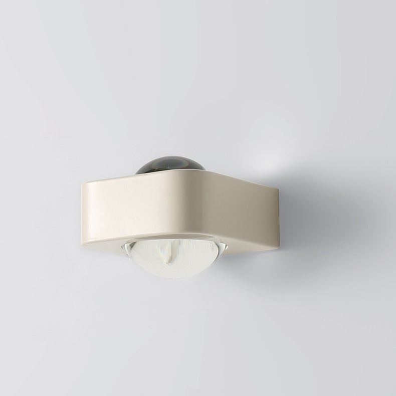 Modern Minimalist Rounded Corner Square Iron LED Up And Down Illuminated Wall Sconce Lamp For Living Room