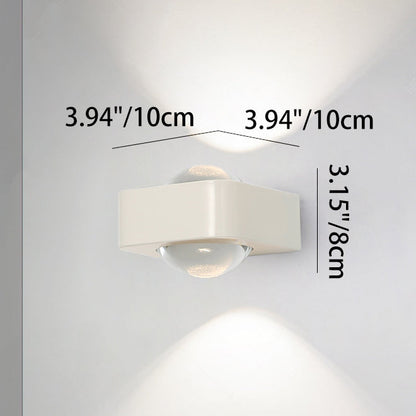 Modern Minimalist Rounded Corner Square Iron LED Up And Down Illuminated Wall Sconce Lamp For Living Room
