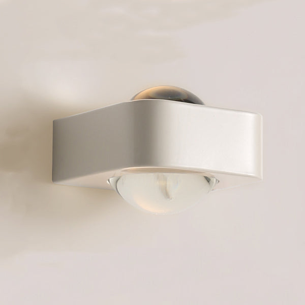 Modern Minimalist Rounded Corner Square Iron LED Up And Down Illuminated Wall Sconce Lamp For Living Room