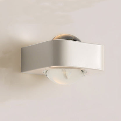 Modern Minimalist Rounded Corner Square Iron LED Up And Down Illuminated Wall Sconce Lamp For Living Room